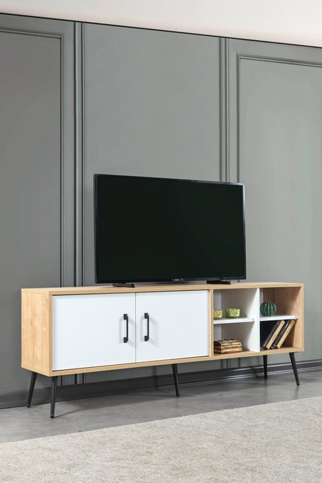 Hanah Home Şile 3611 Soporte para TV Roble Zafiro y Blanco